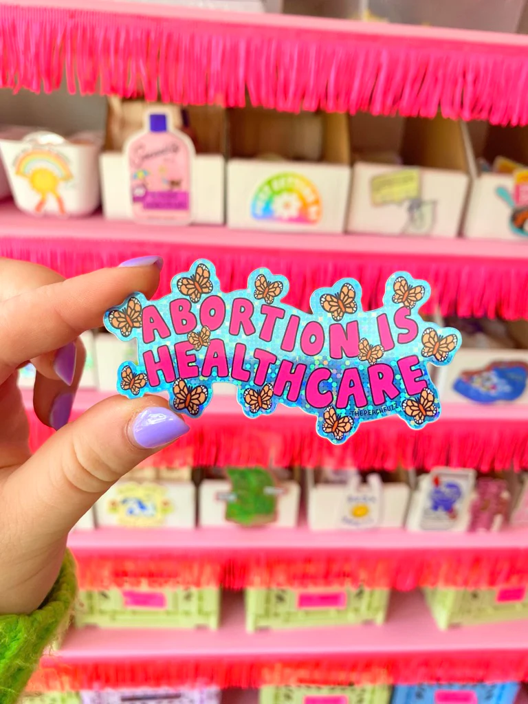 Abortion Is Healthcare Glitter Sticker - Image 5