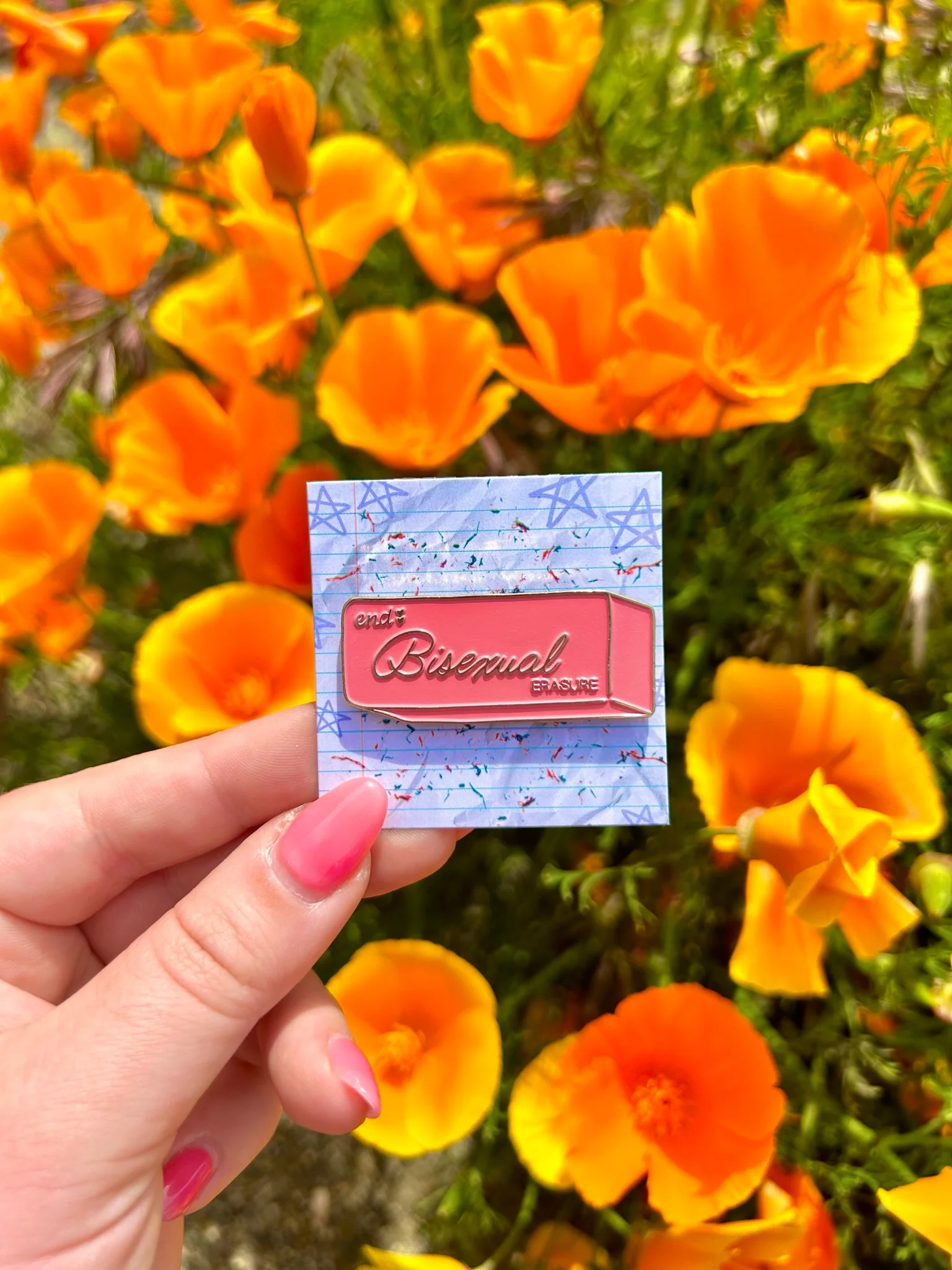 End Bisexual Erasure Enamel Pin - Image 3