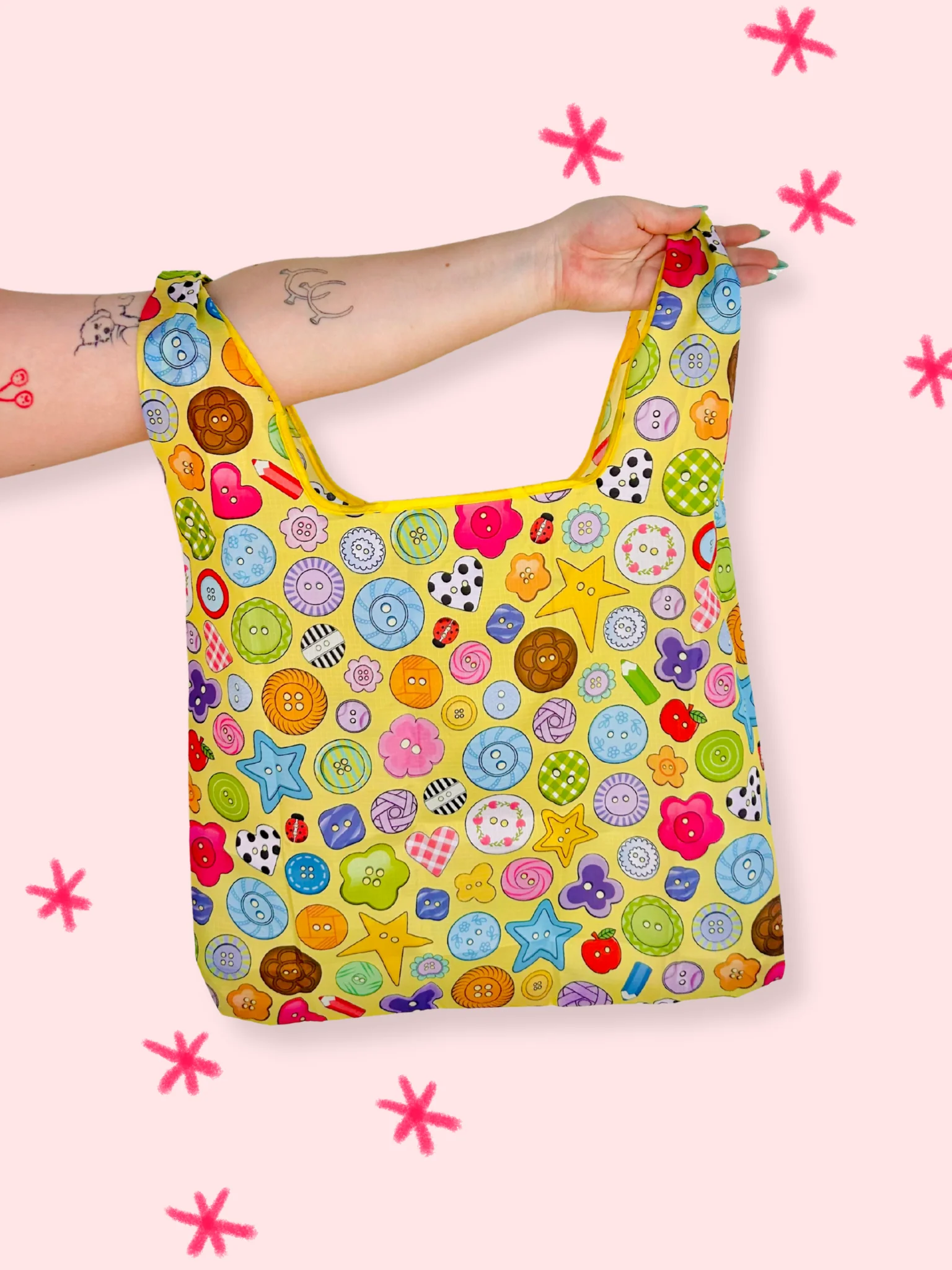 Cute As A Button Folding Shopper Tote - Image 5