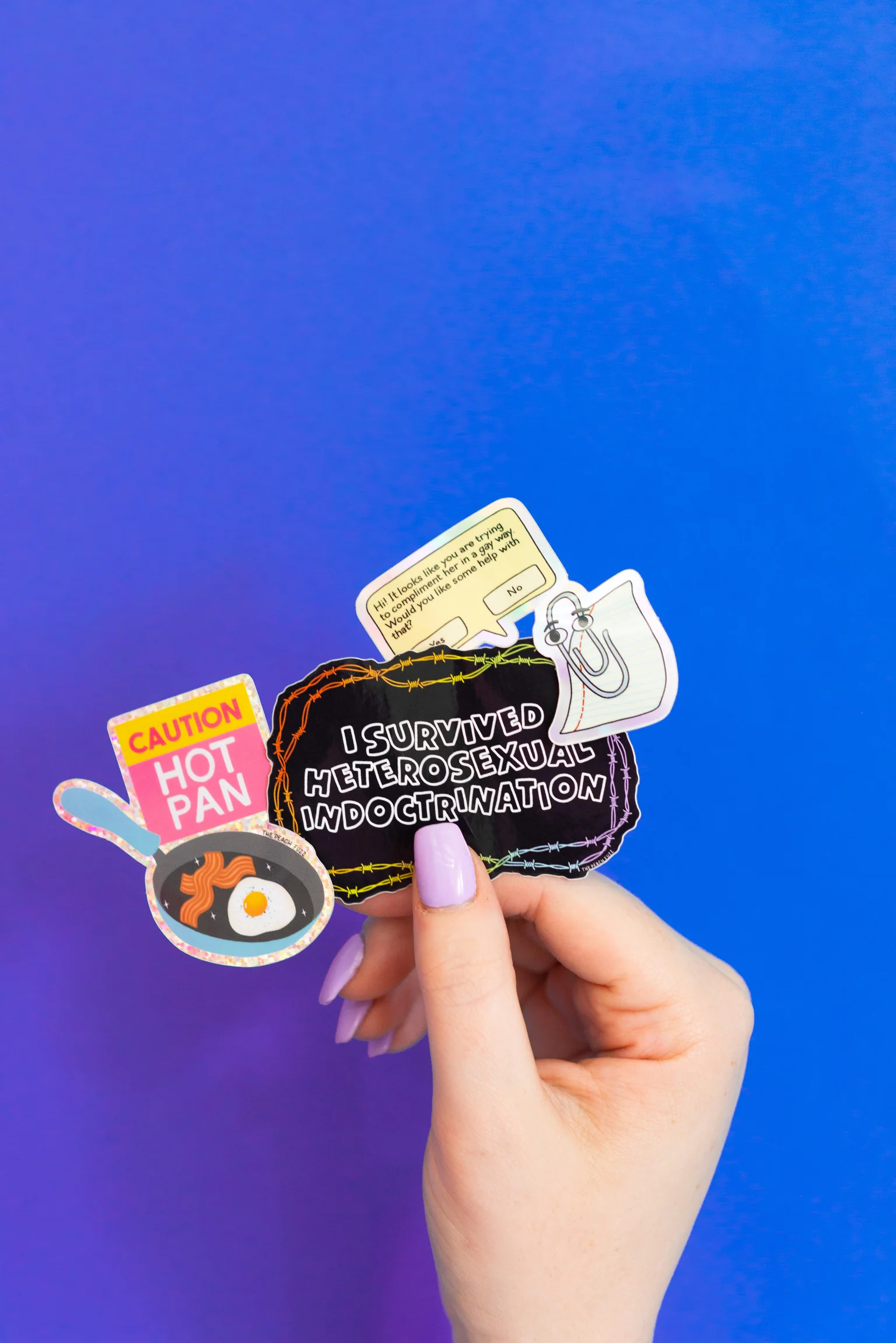 Caution: Hot Pan Glitter Sticker - Image 3