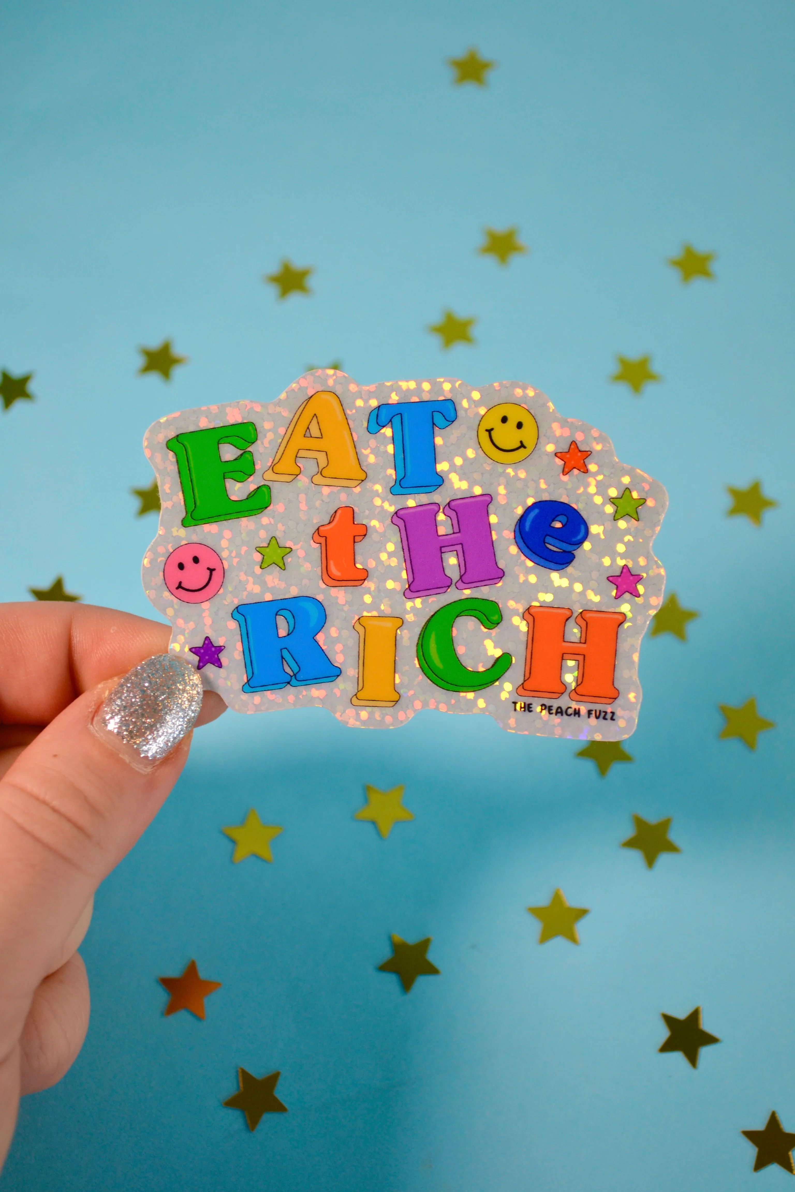 Eat The Rich Glitter Sticker - Image 2