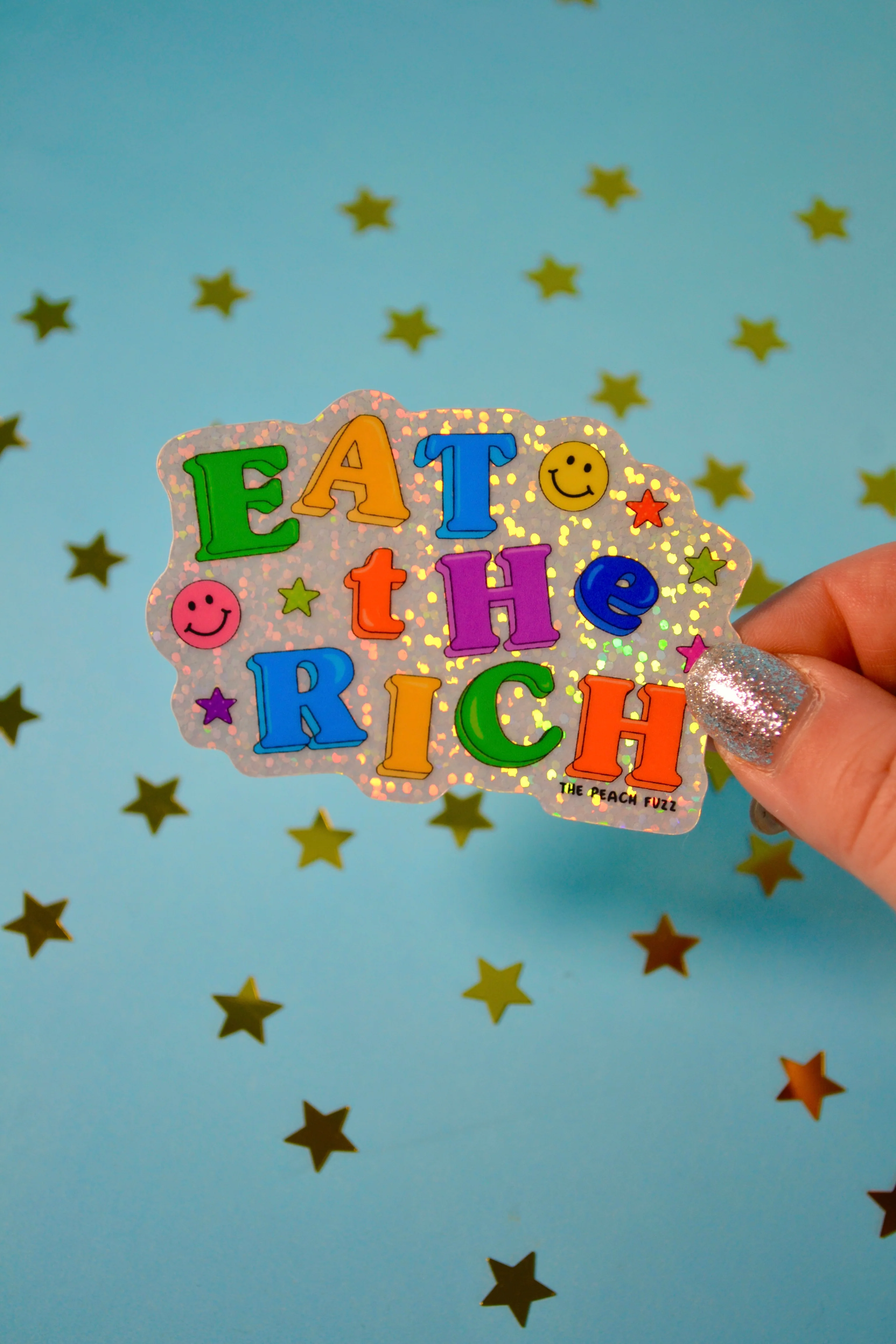 Eat The Rich Glitter Sticker - Image 4