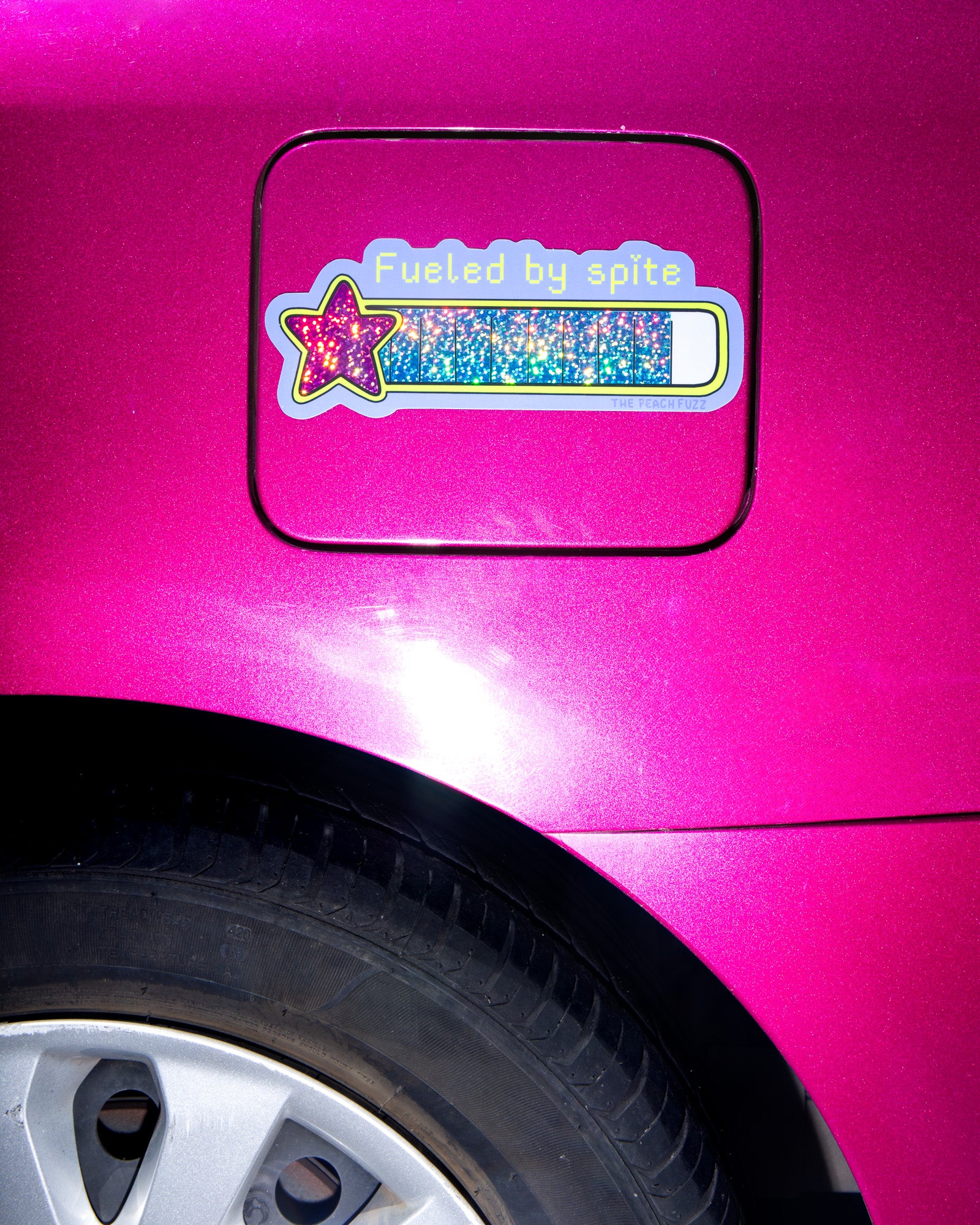 Fueled By Spite Glitter Sticker - Image 3