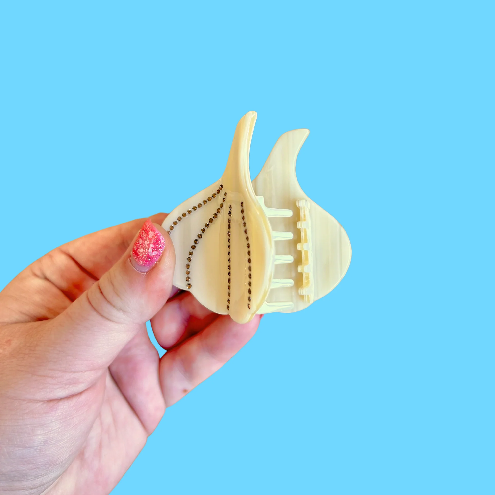 Garlic Rhinestone Mini Hair Claw - Image 4