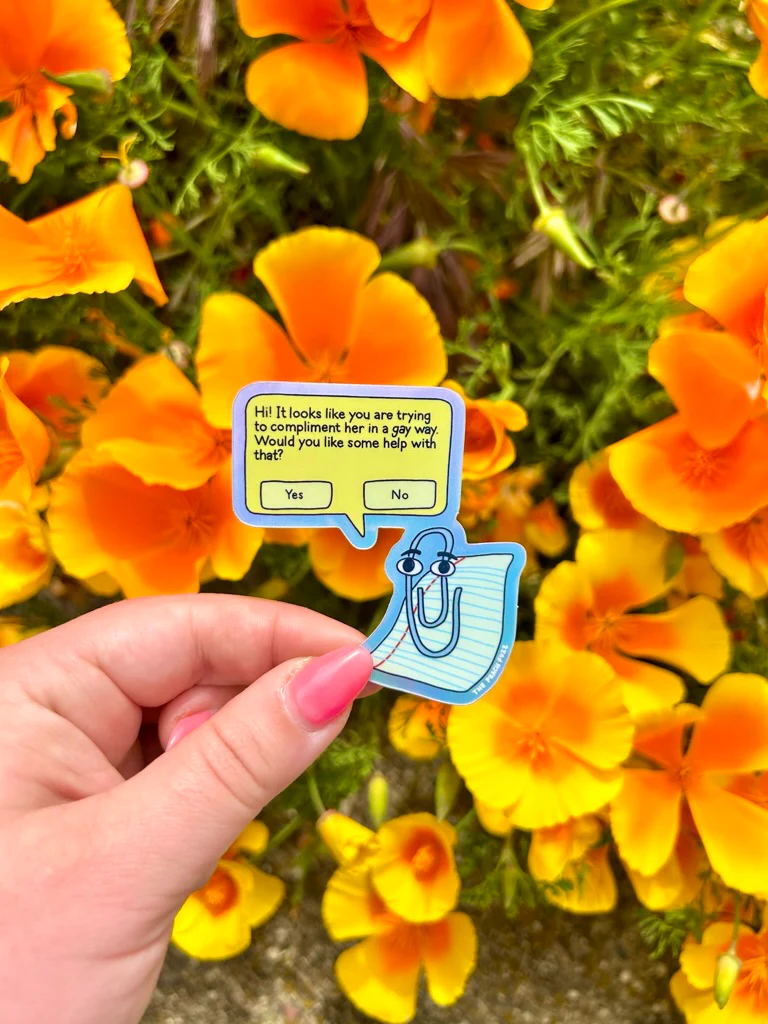 Gay Clippy Holographic Sticker - Image 7