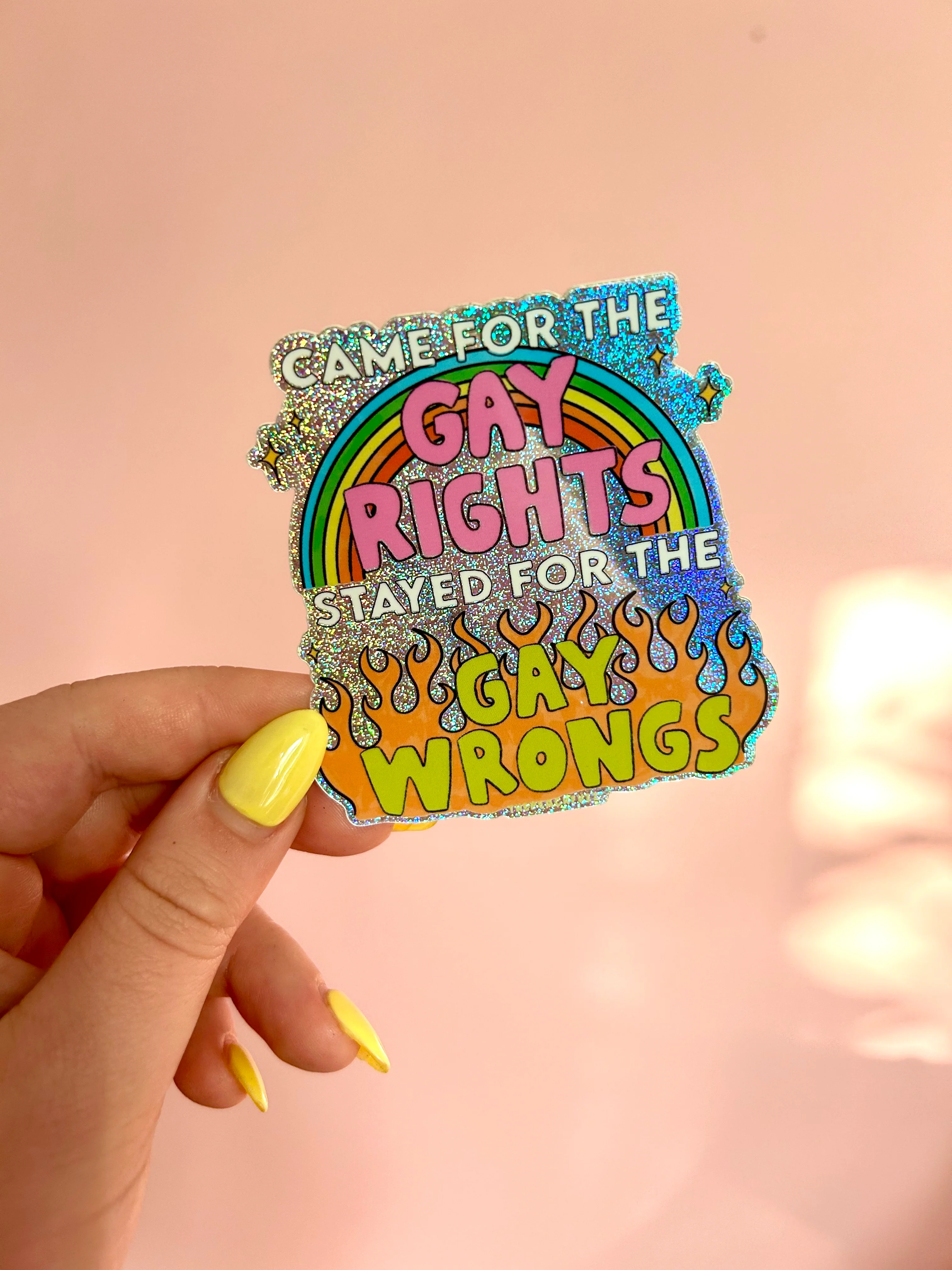 Gay Wrongs Glitter Sticker - Image 4