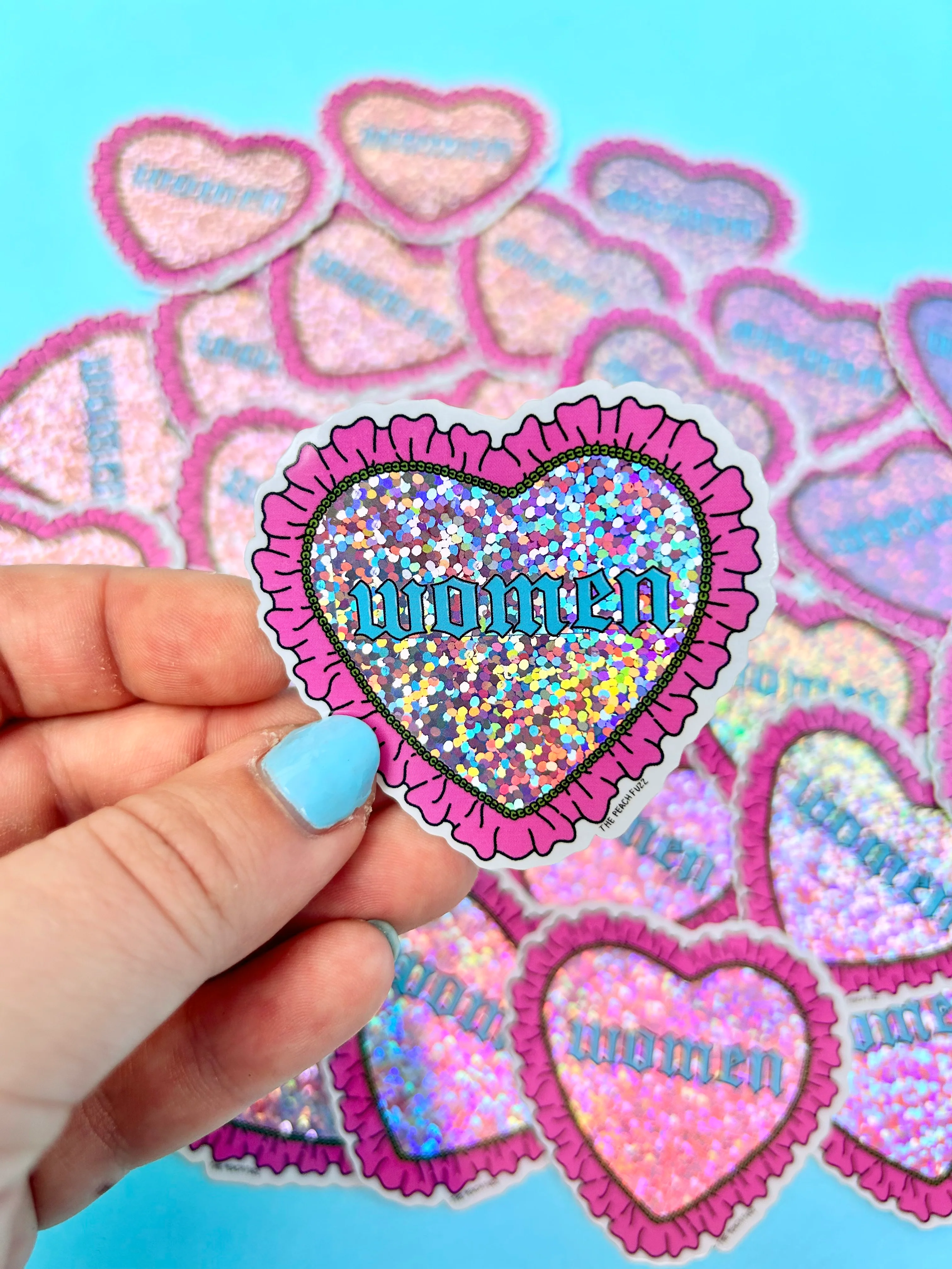 Heart Women Glitter Sticker - Image 5