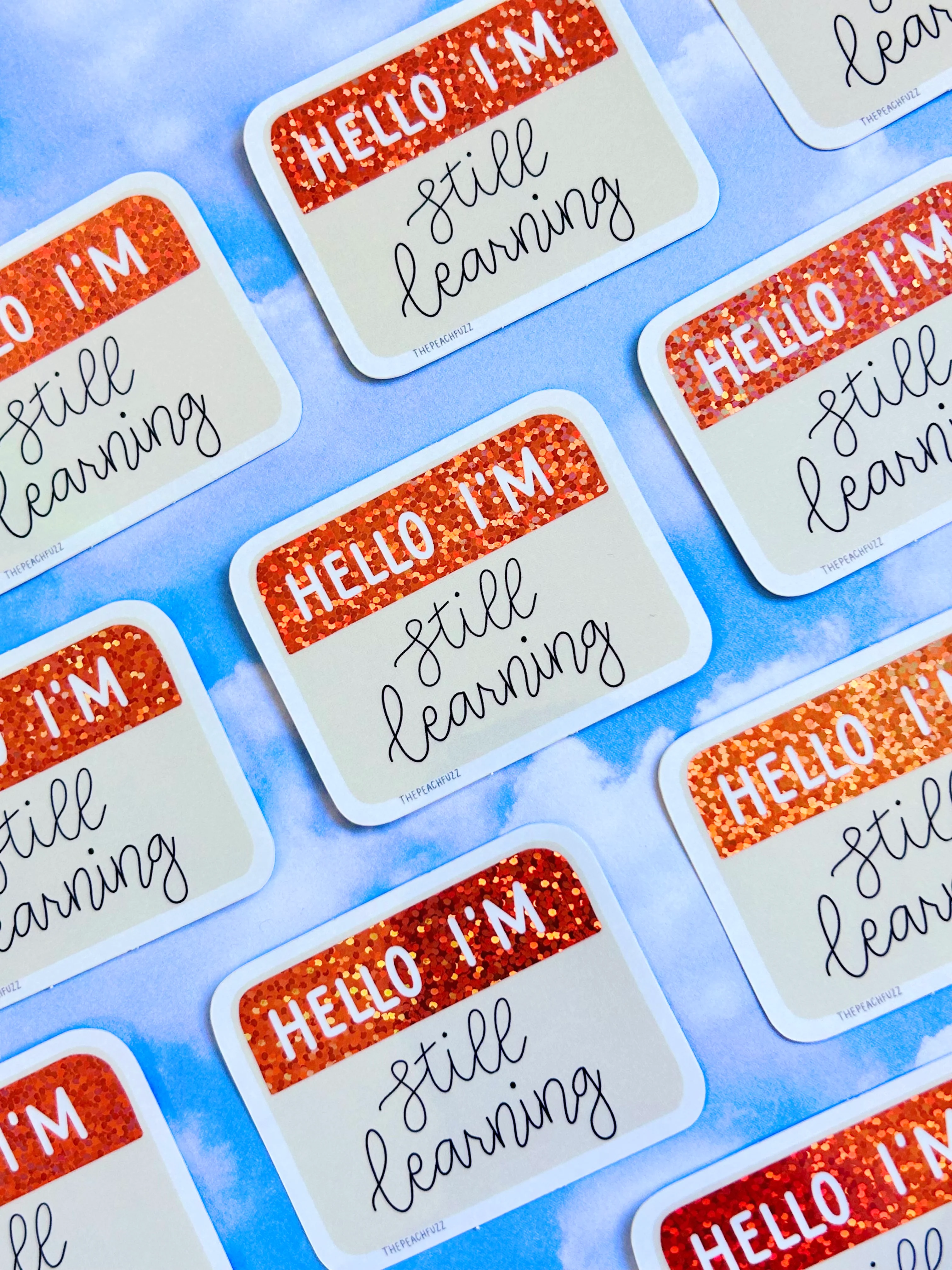Hello I'm Still Learning Glitter Sticker - Image 3