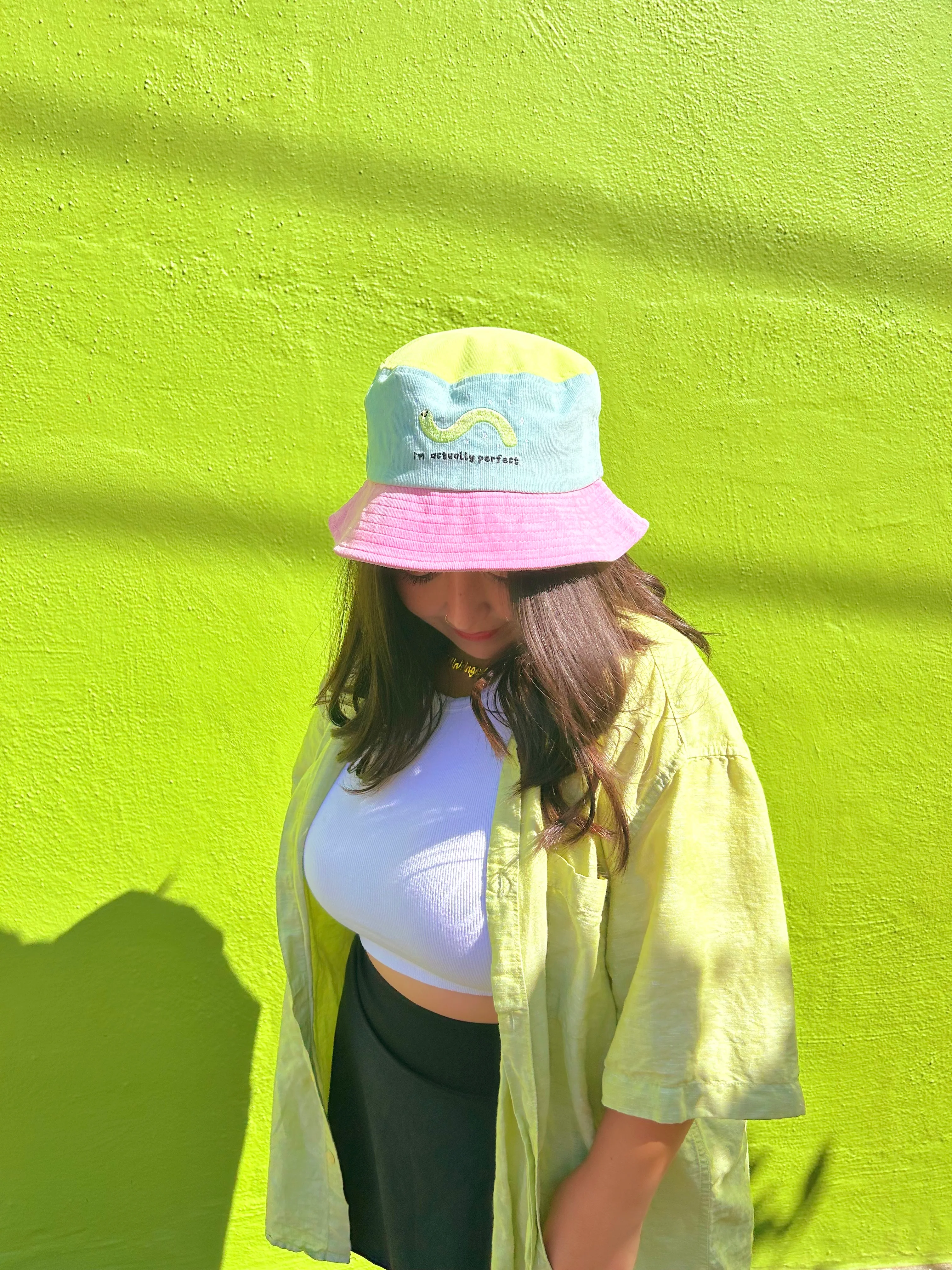 I’m Actually Perfect Color Block Bucket Hat - Image 10