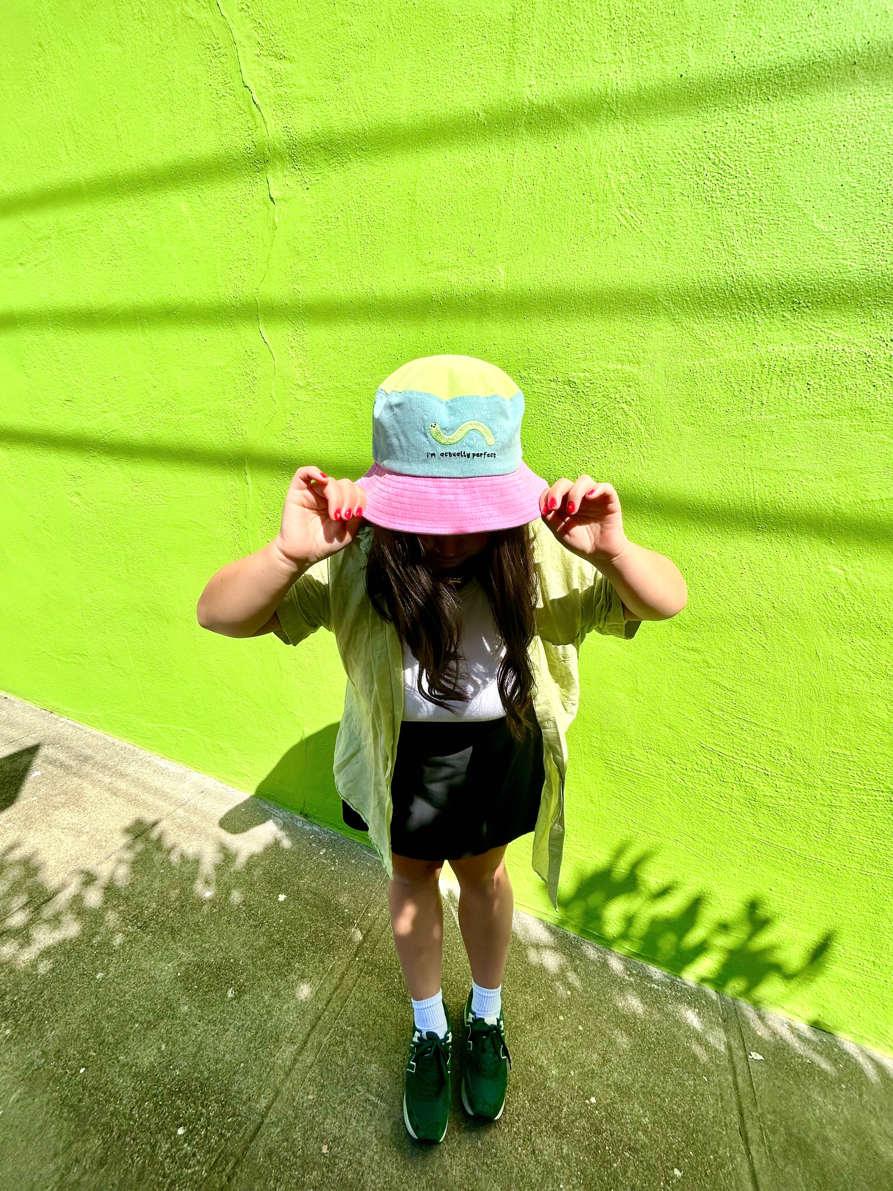 I’m Actually Perfect Color Block Bucket Hat - Image 16