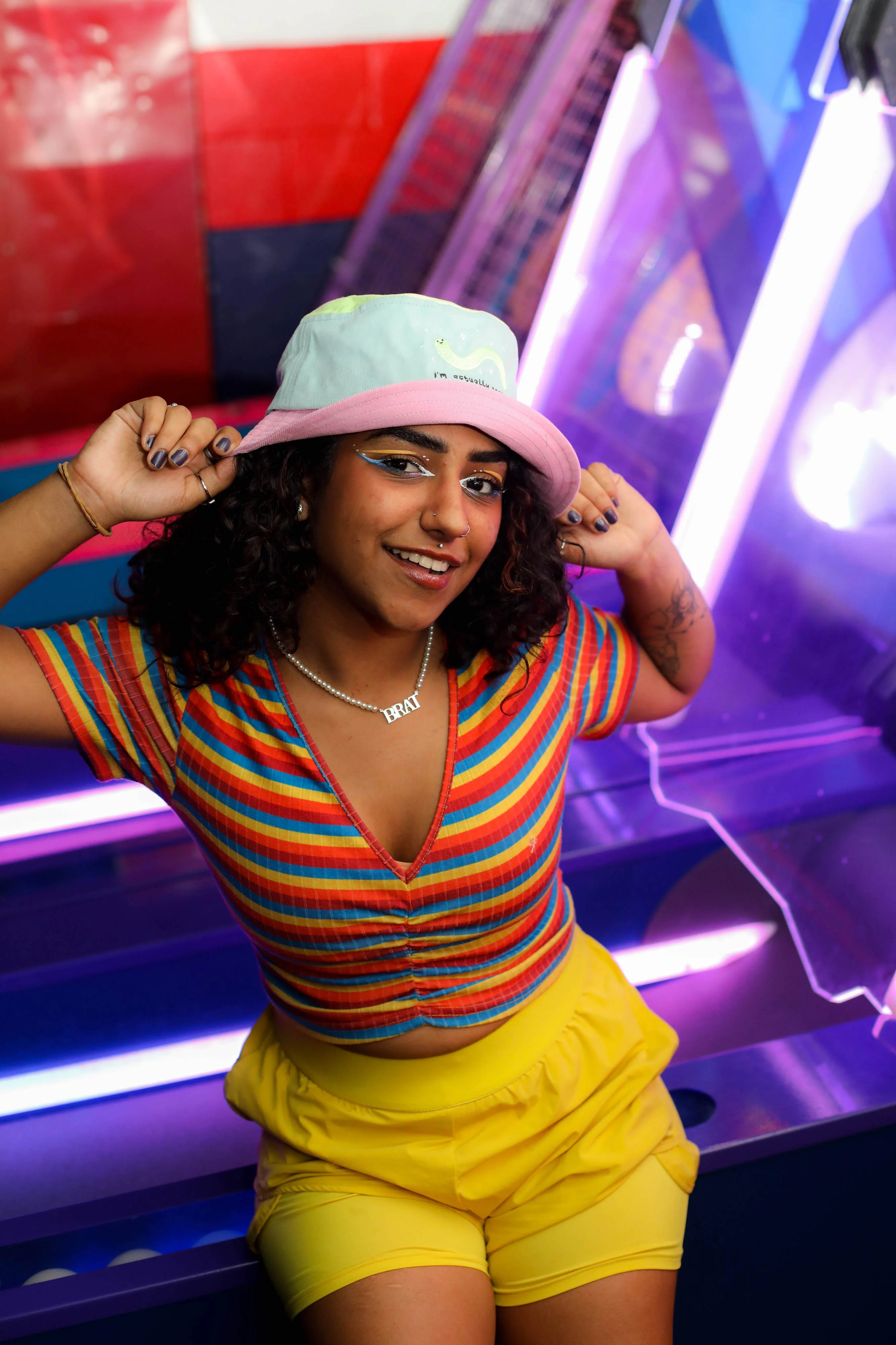 I’m Actually Perfect Color Block Bucket Hat - Image 4