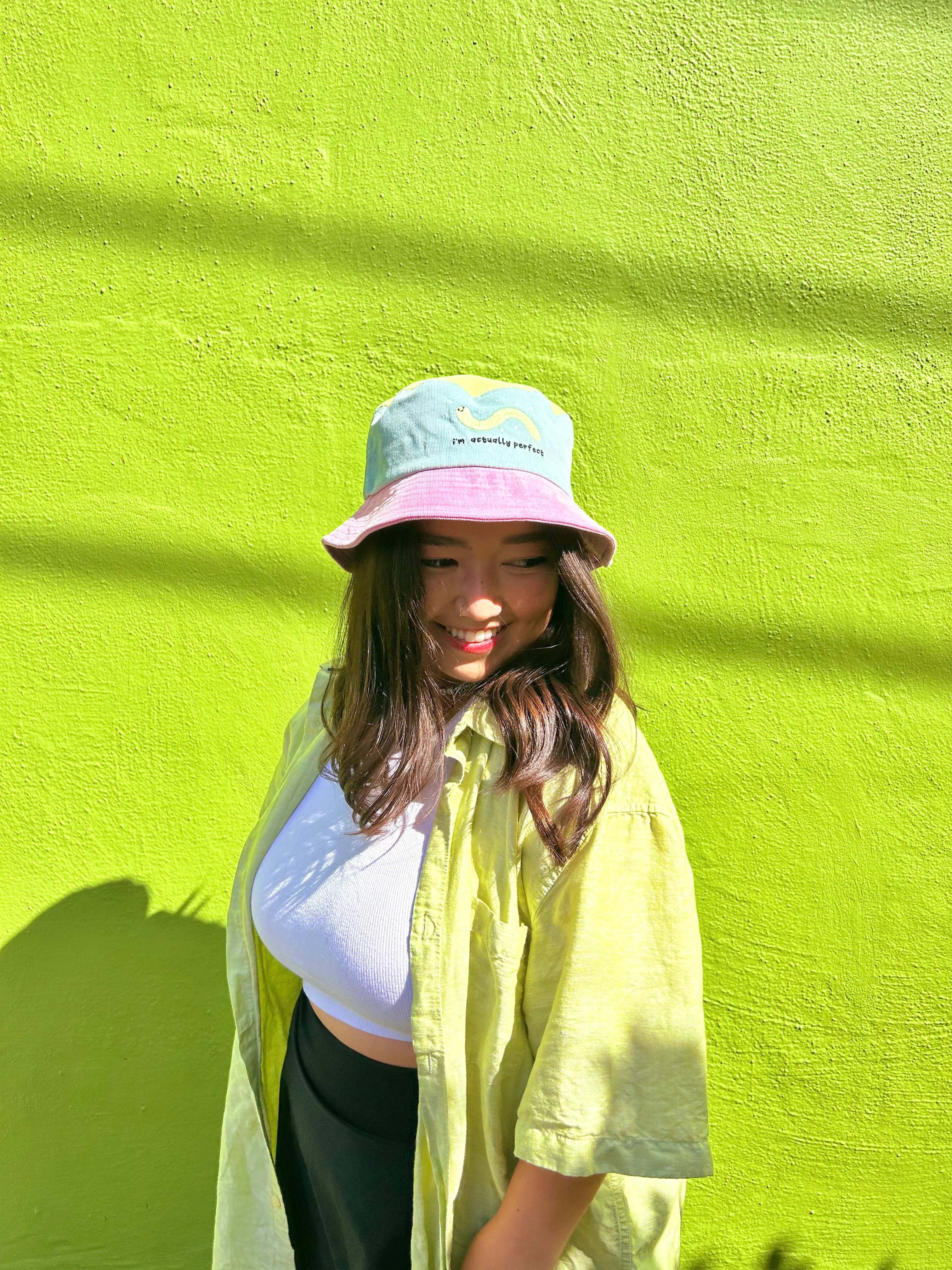 I’m Actually Perfect Color Block Bucket Hat - Image 5