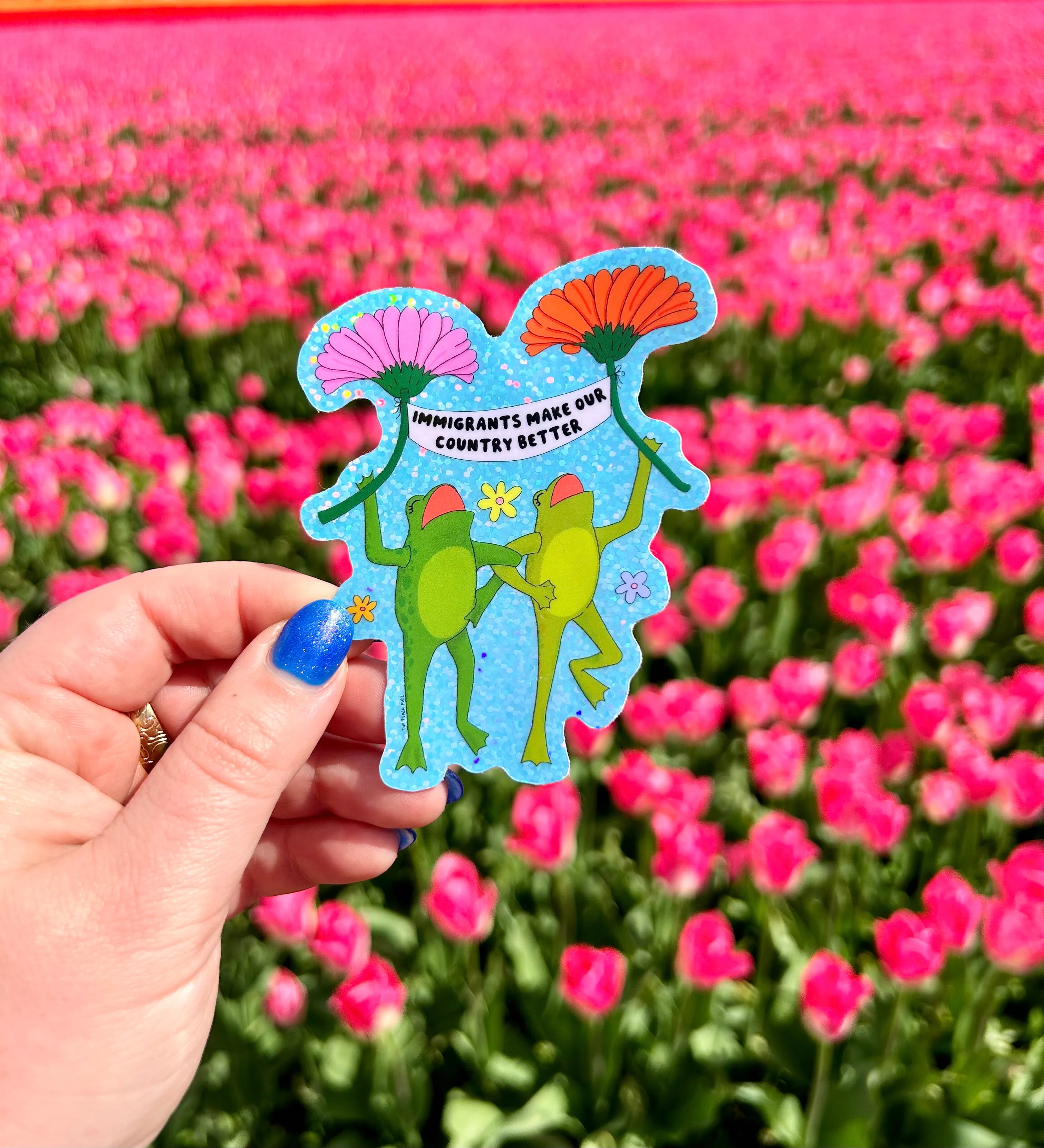 Immigrants Make Our Country Better Glitter Sticker