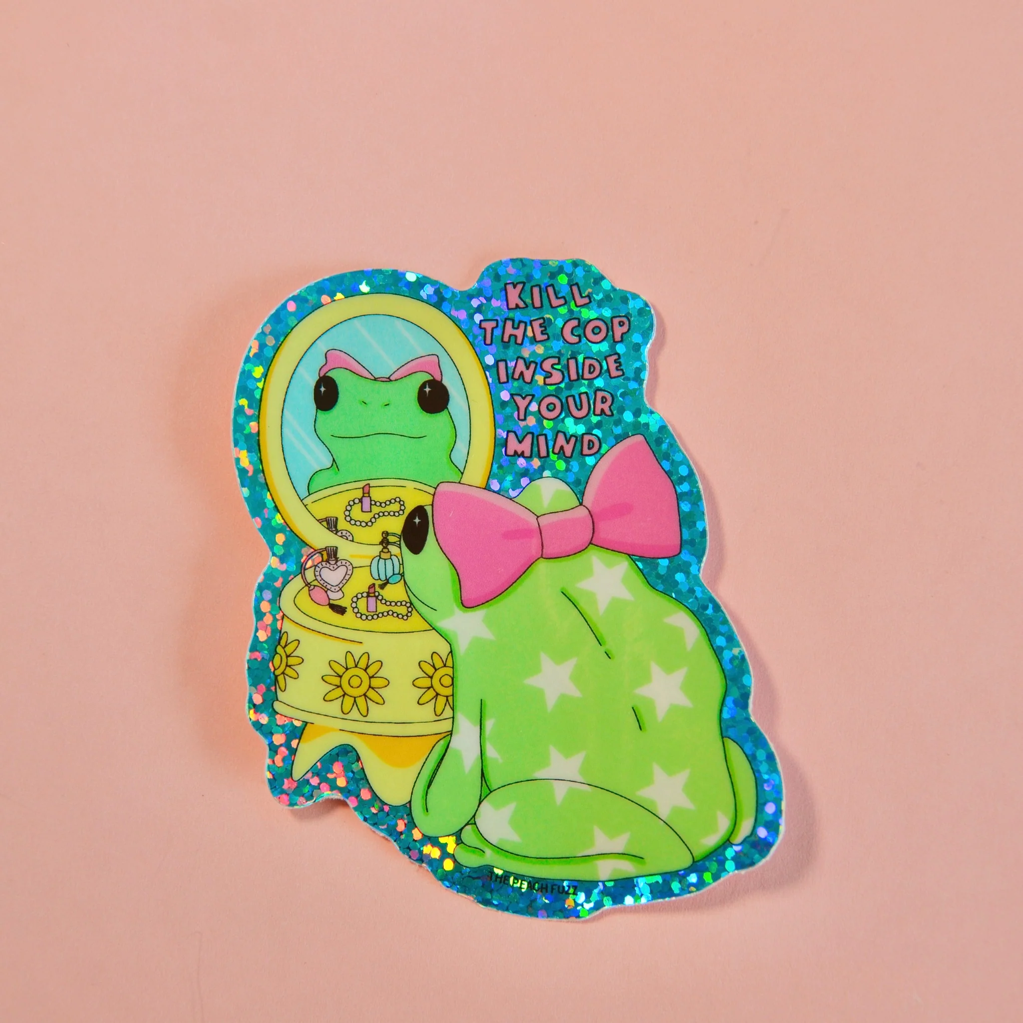 Kill The Cop In Your Mind Frog Sticker - Image 3