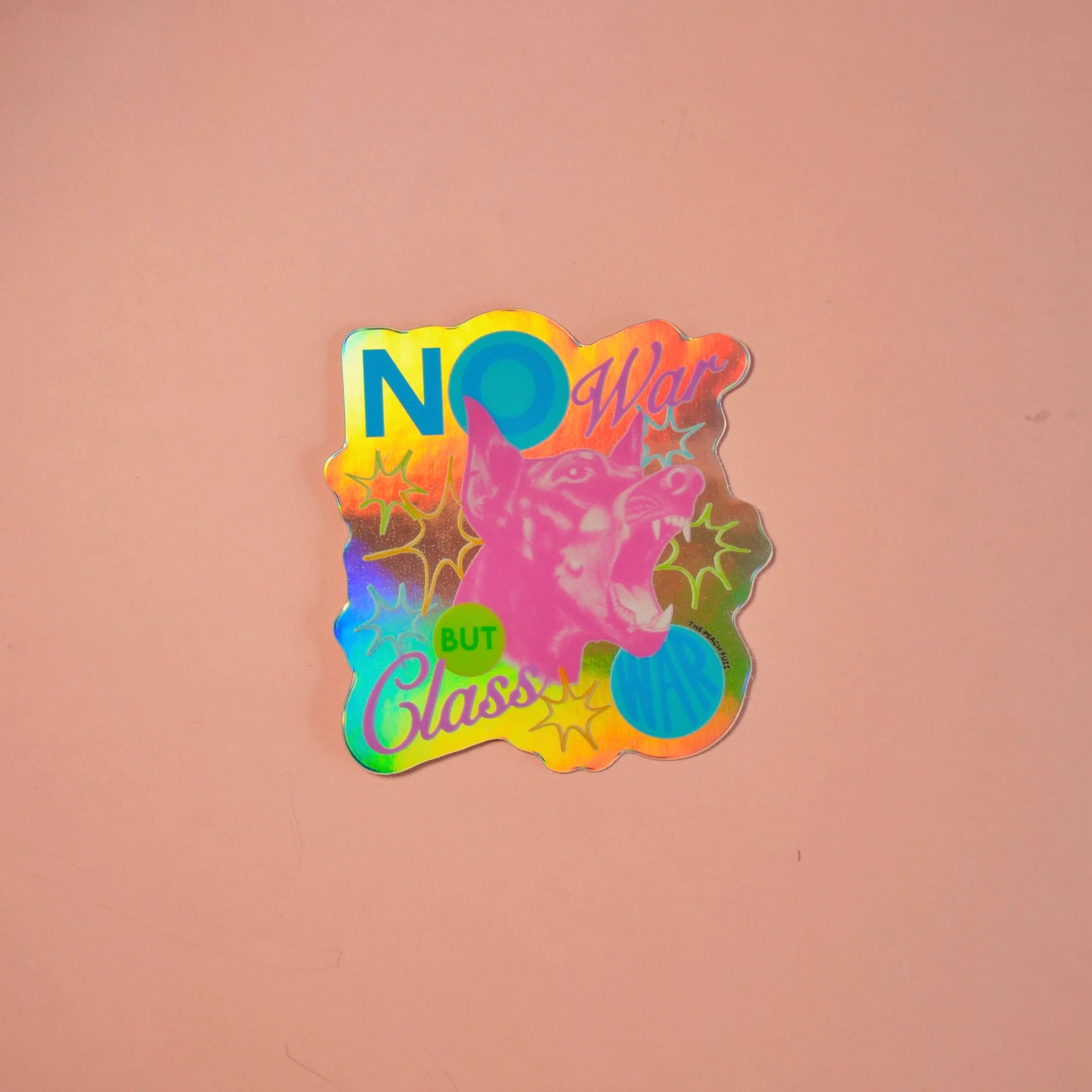 No War But Class War Holographic Sticker - Image 3
