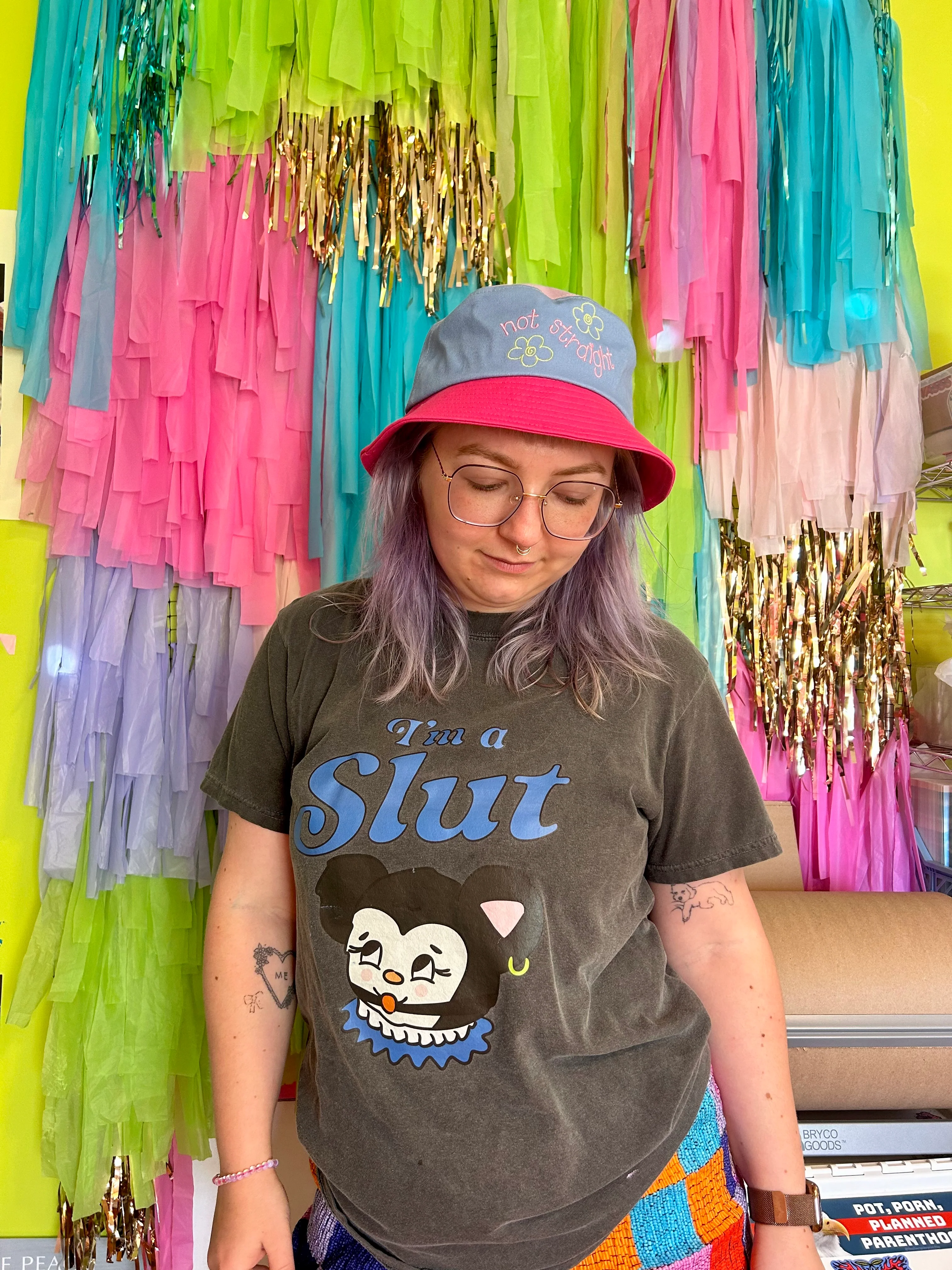 Not Straight Color Block Bucket Hat - Image 10