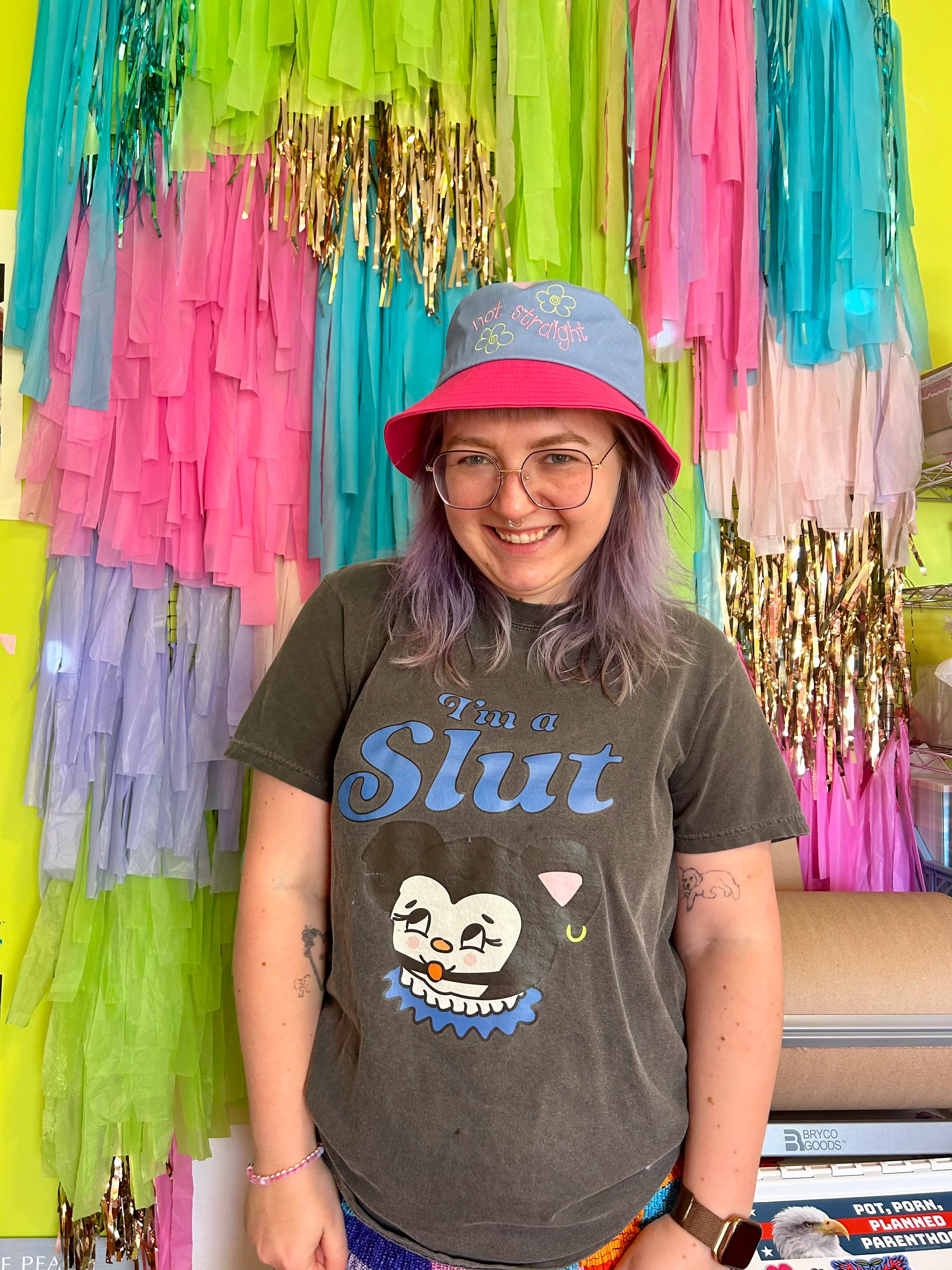 Not Straight Color Block Bucket Hat - Image 9