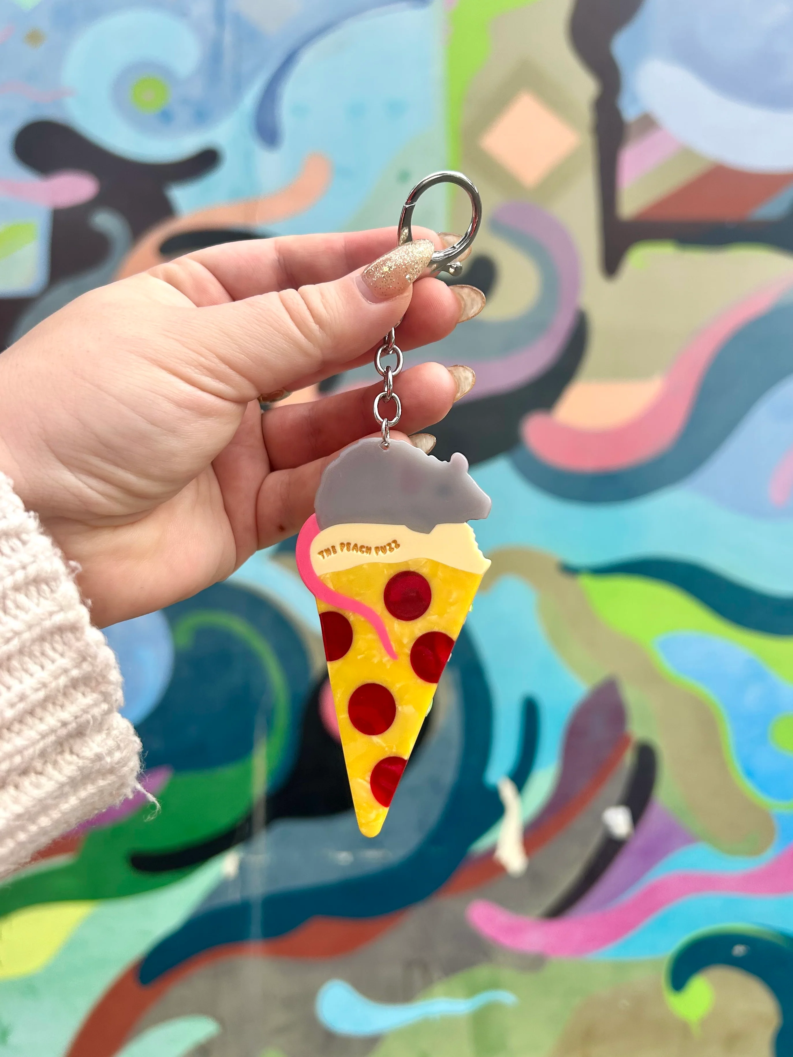 Pizza Rat Keychain - Image 3