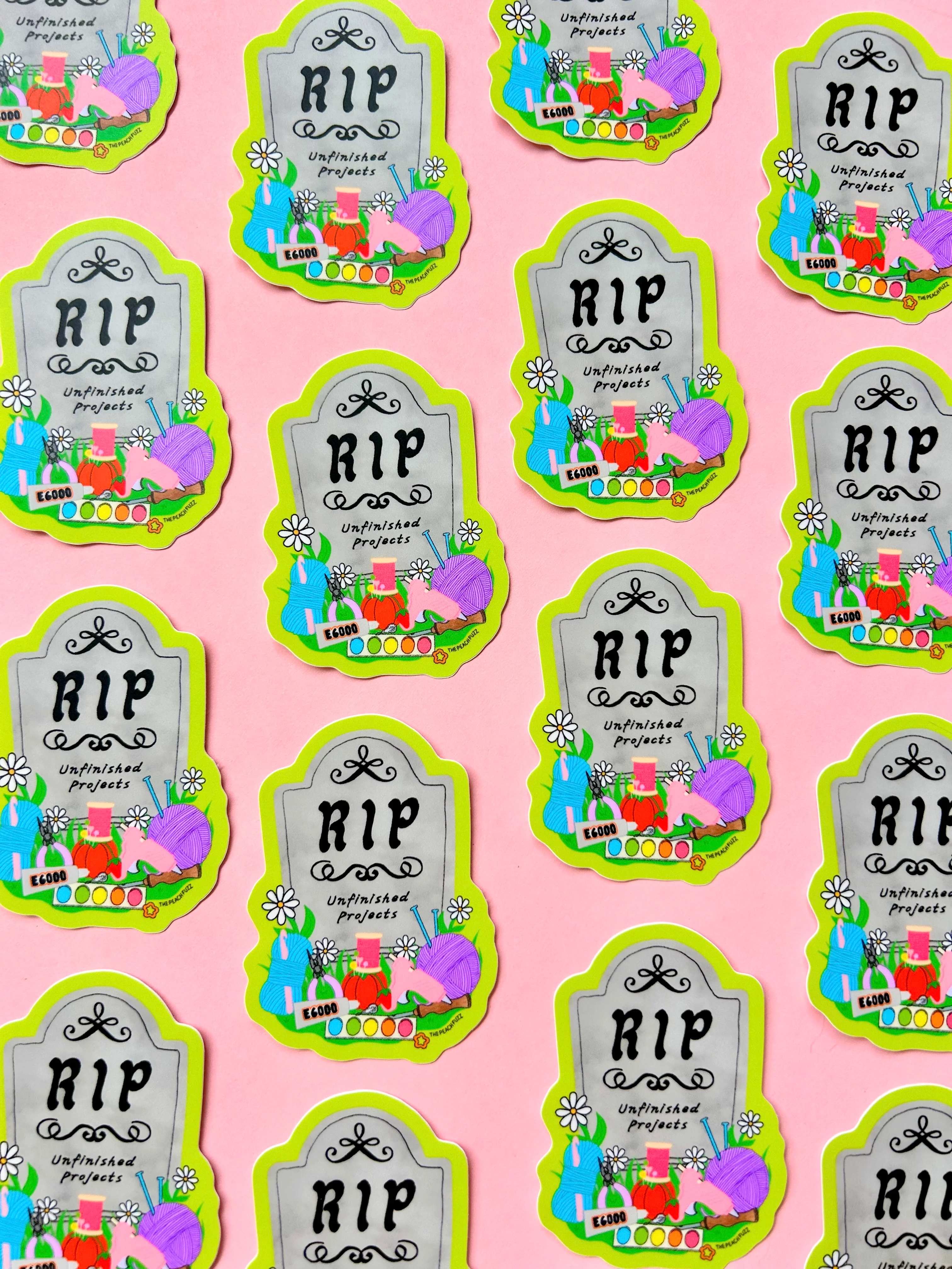 R.I.P. Unfinished Projects Sticker - Image 3