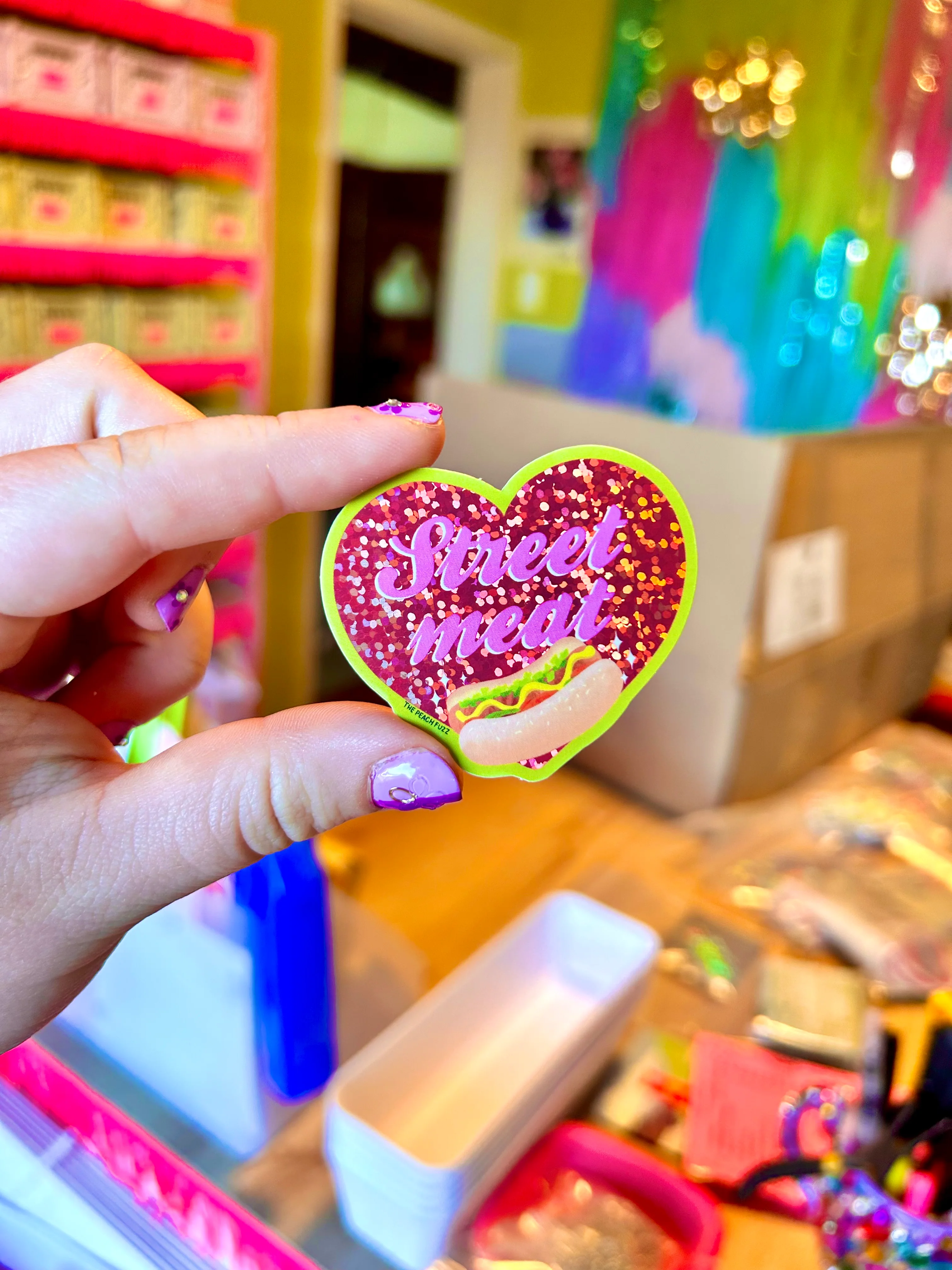 Street Meat Glitter Sticker - Image 4