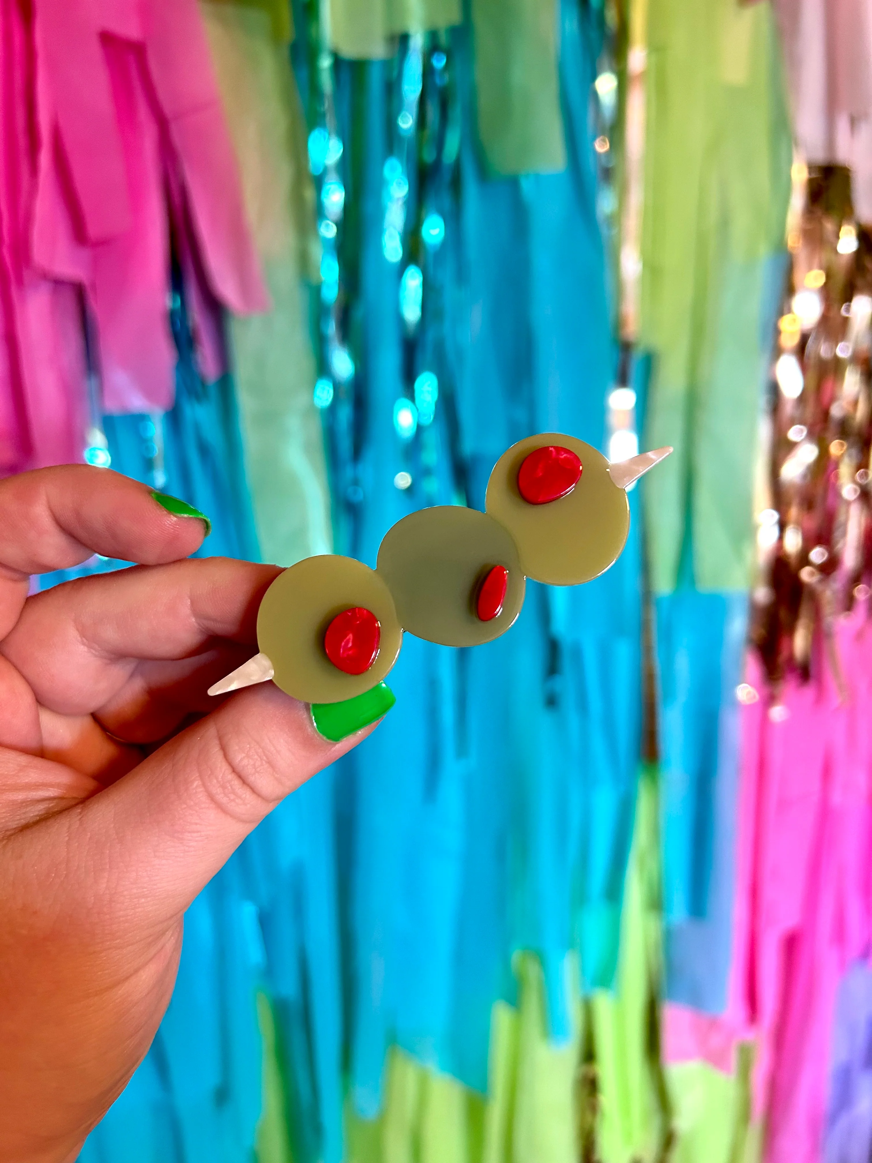 Stuffed Olive Hair Clip Set - Image 12