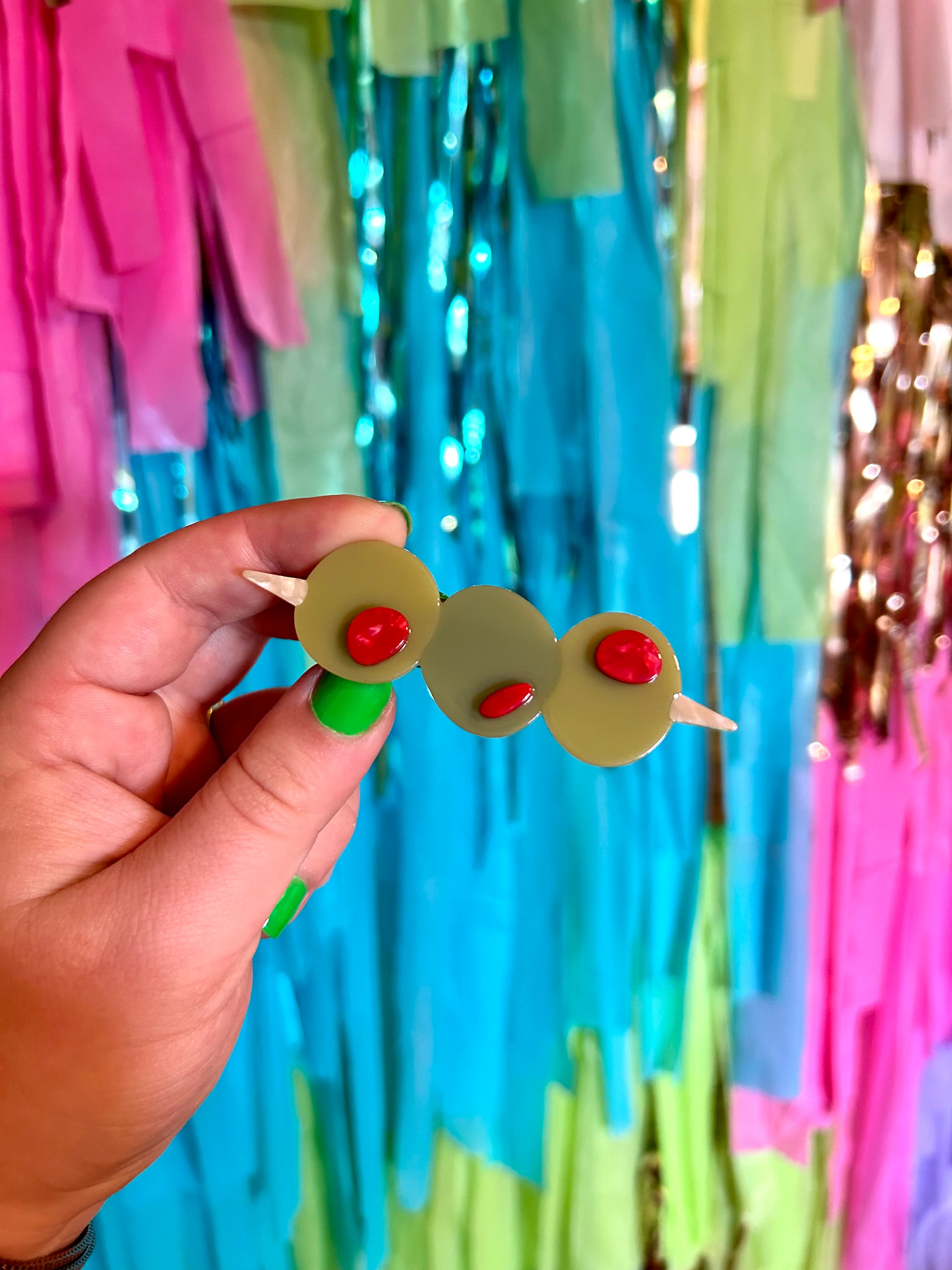 Stuffed Olive Hair Clip Set - Image 5