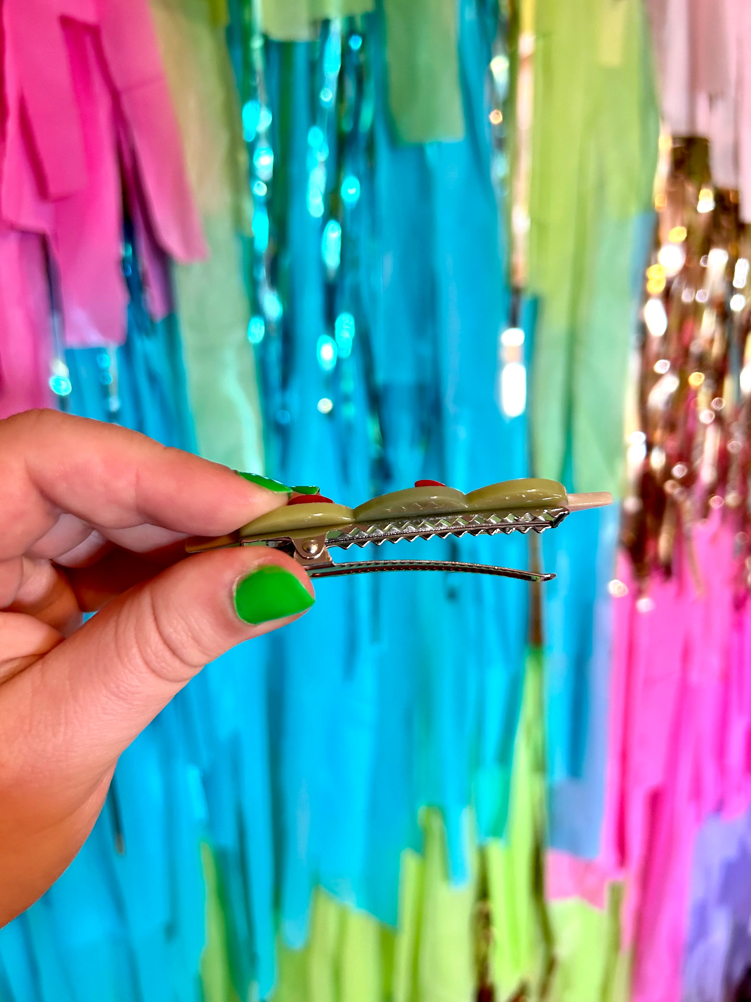 Stuffed Olive Hair Clip Set - Image 6