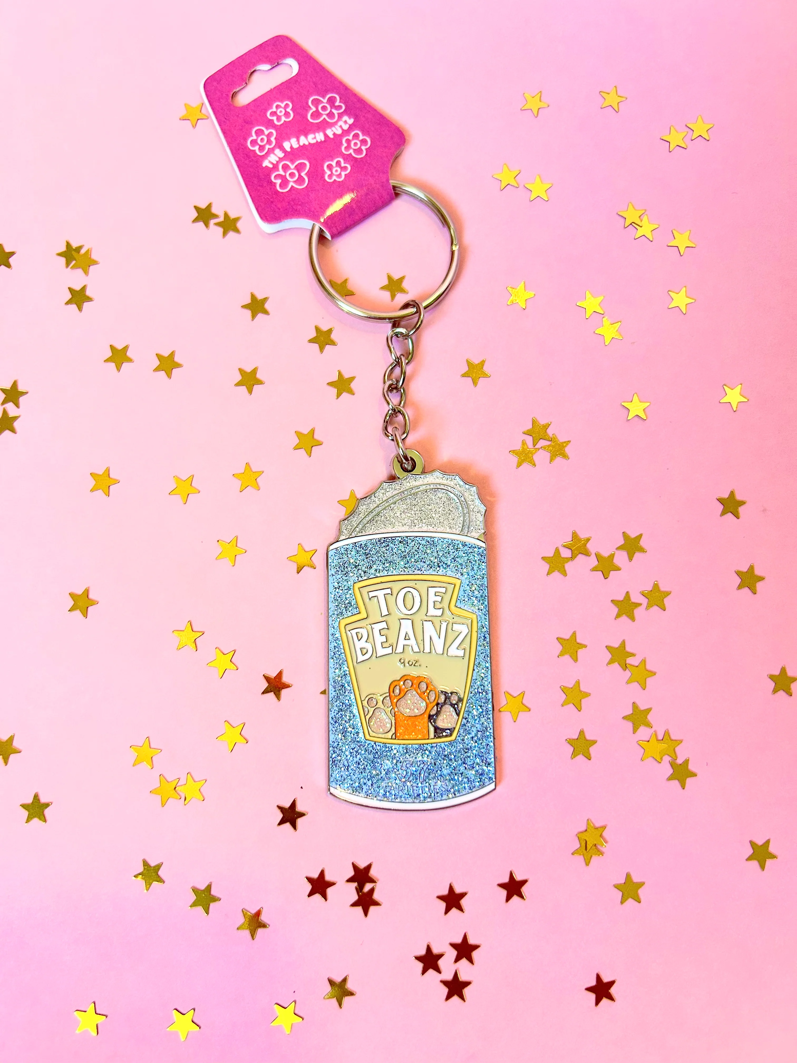Toe Beans Glitter Keychain