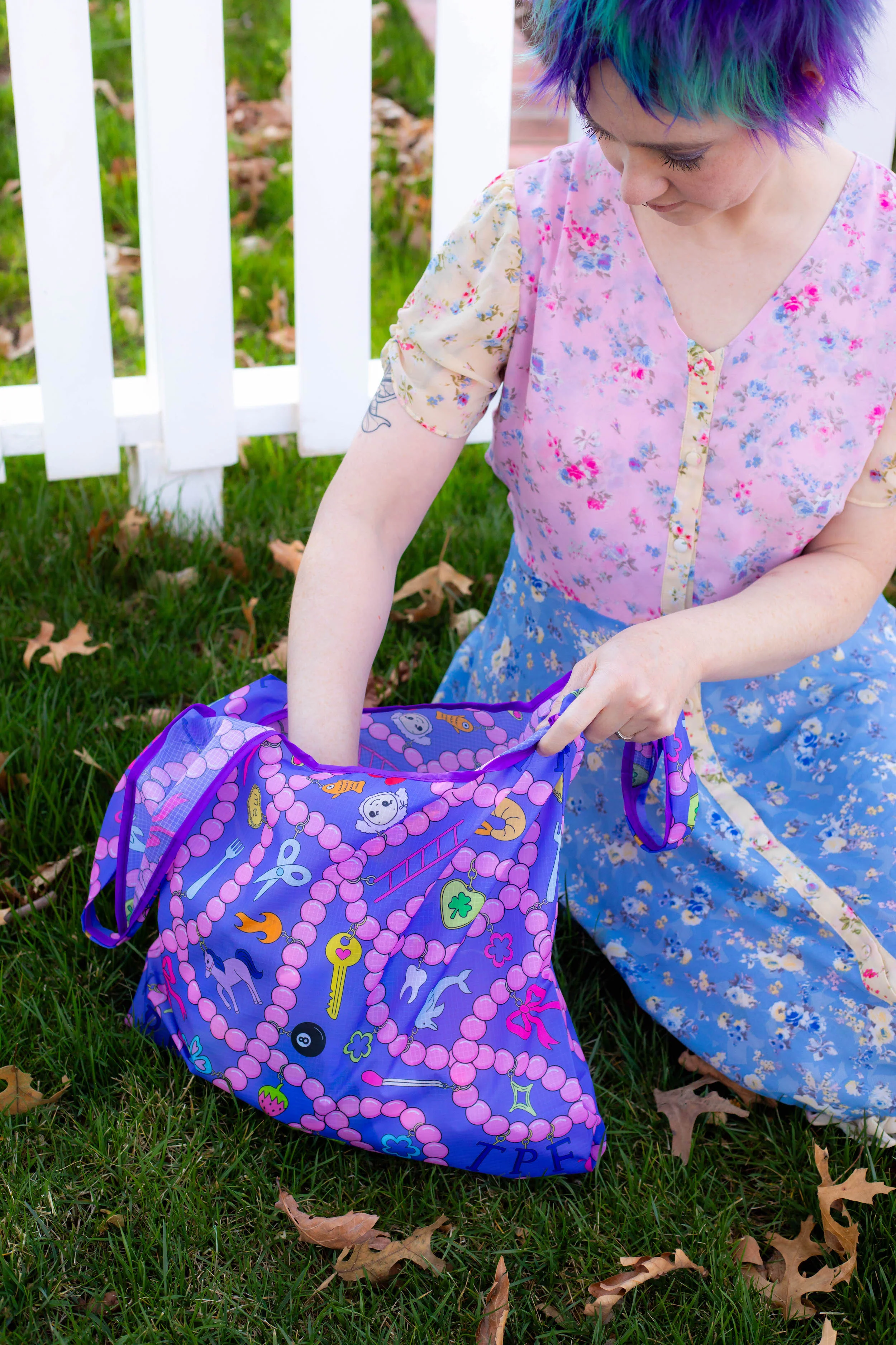 Bead Soup Folding Shopper Tote - Image 8